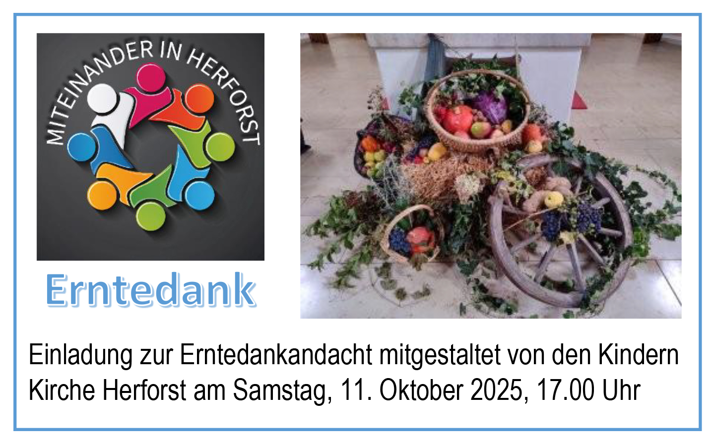 Einladung zur Erntedankandacht