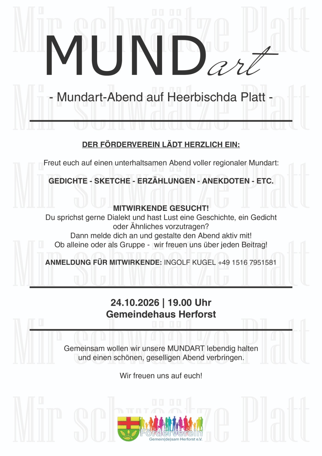 Plakat MUNDart Abend